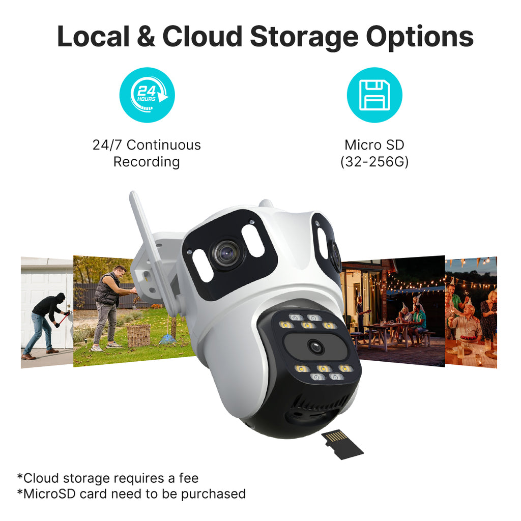 Three Lens PTZ IP Outdoor Camera