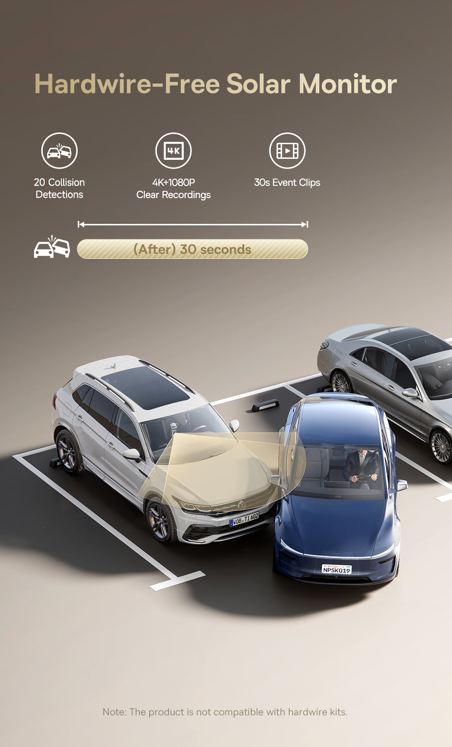4K Dash Cam Sensor Night Vision Front and Rear Car Camera