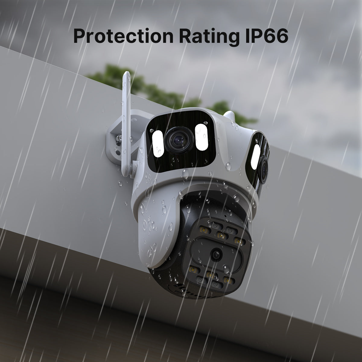 Three Lens PTZ IP Outdoor Camera