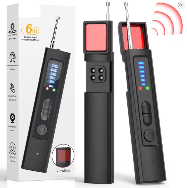 6-in-1 Anti-Spy Hidden Camera Detector GPS Tracker Finder Scanner for Hotel Travel Privacy