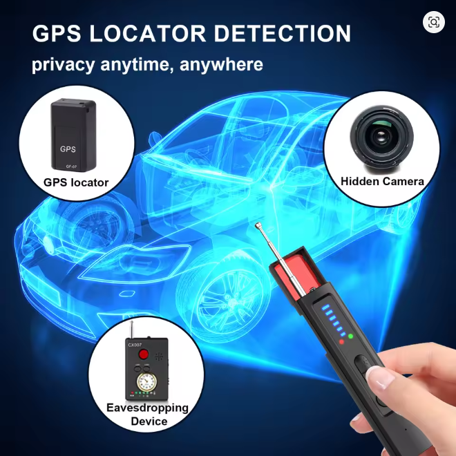 6-in-1 Anti-Spy Hidden Camera Detector GPS Tracker Finder Scanner for Hotel Travel Privacy