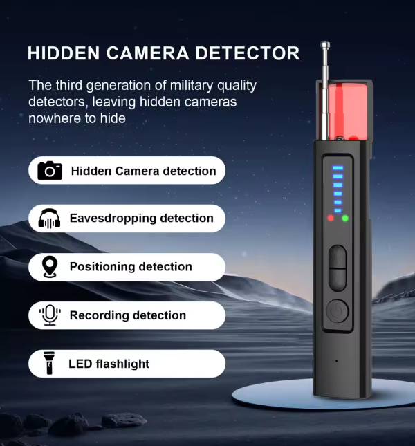6-in-1 Anti-Spy Hidden Camera Detector GPS Tracker Finder Scanner for Hotel Travel Privacy