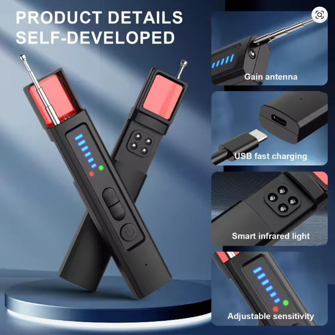 6-in-1 Anti-Spy Hidden Camera Detector GPS Tracker Finder Scanner for Hotel Travel Privacy