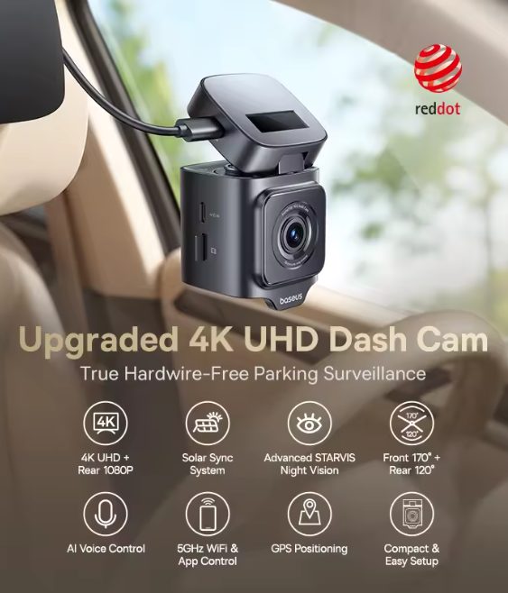4K Dash Cam Sensor Night Vision Front and Rear Car Camera