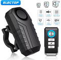 ELECTOP Bicycle Alarm 113dB Anti-Theft Wireless Vibration Remote Control Bike Motorbike Alarm