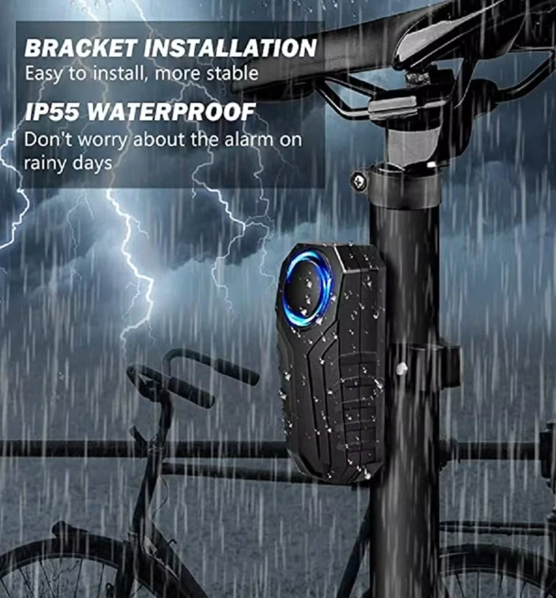 ELECTOP Bicycle Alarm 113dB Anti-Theft Wireless Vibration Remote Control Bike Motorbike Alarm