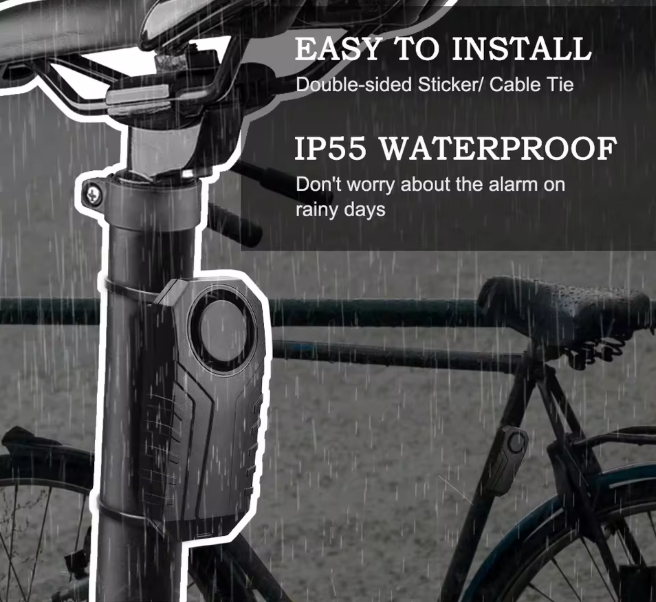 ELECTOP Bicycle Alarm 113dB Anti-Theft Wireless Vibration Remote Control Bike Motorbike Alarm