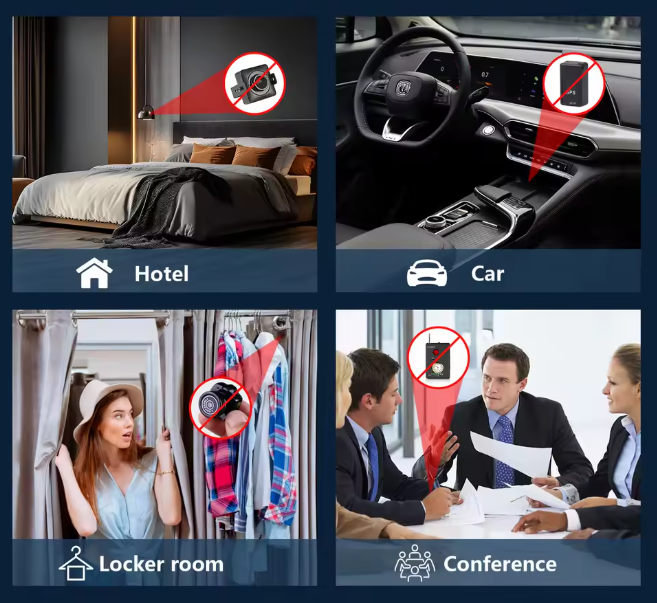 6-in-1 Anti-Spy Hidden Camera Detector GPS Tracker Finder Scanner for Hotel Travel Privacy